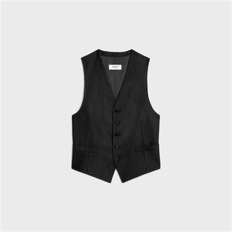 celine waistcoat|WAISTCOAT IN STRIPED FLANNEL .